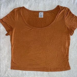 Camel Brown Crop Top